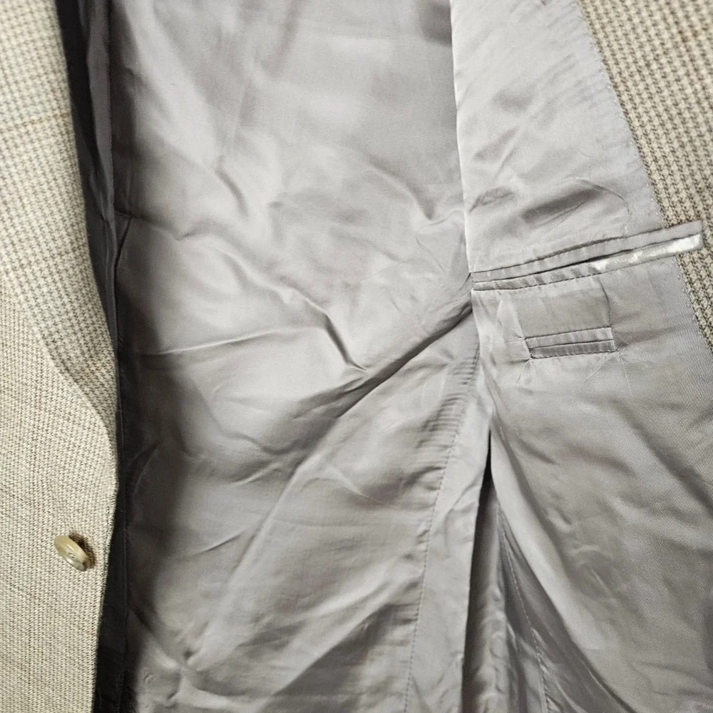 Jos. A. Bank Signature Collection Gordon Blazer 39R‎ Tan Wool Houndstooth Coat